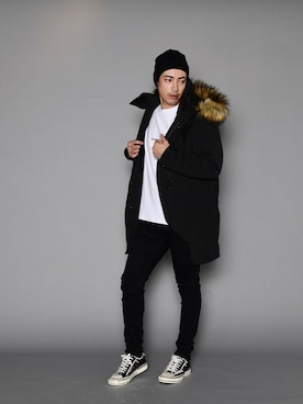 「ファー」｜「アイテム（モッズコート）」を使った、JACKROSE OFFICIALさん（メンズ・183cm）の冬コーディネート