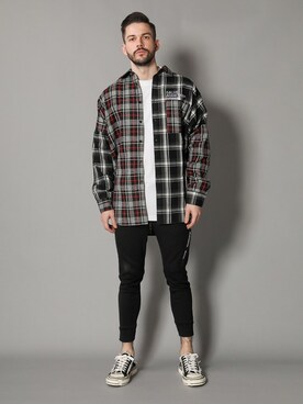 「チャックシャツ」｜JACKROSE OFFICIALさん（メンズ・175cm）の冬コーディネート