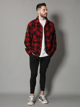 「バラ柄」｜「アイテム（ジャケット/アウター）」を使った、JACKROSE OFFICIALさん（メンズ・180cm）の冬コーディネート