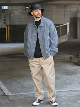 「RVCA（ルーカ）のアイテム（帽子）」を使った、JACKROSE OFFICIALさん（メンズ・175cm）の春コーディネート
