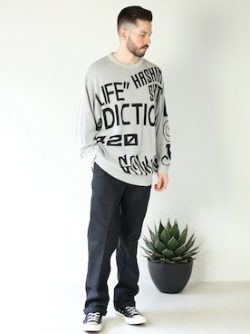 「Dickies（ディッキーズ）のアイテム（その他パンツ）」を使った、JACKROSE OFFICIALさん（メンズ・175cm）の春コーディネート