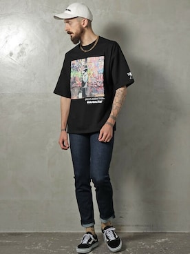 「アイテム（デニムパンツ）」を使った、JACKROSE OFFICIALさん（メンズ・185cm）の夏コーディネート