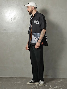 「アイテム（スラックス）」を使った、JACKROSE OFFICIALさん（メンズ・185cm）の夏コーディネート