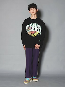 「ジャージーパンツ」｜「アイテム（スウェット）」を使った、JACKROSE OFFICIALさん（メンズ・175cm）の冬コーディネート