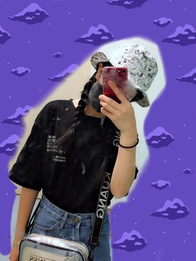 「ZOO（ズー）のアイテム」を使った、兔子肉醬麵さん（レディース・162cm）の夏コーディネート