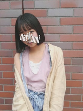 「原宿」｜「アイテム（キャミソール）」を使った、🐩natsumi🐩さん（レディース・155cm）の春コーディネート