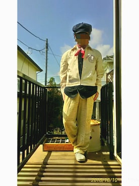 「RRL（ダブル アール エル）のアイテム（キャスケット）」を使った、みけさん（メンズ・165cm）の秋コーディネート