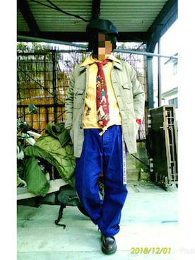 「RRL（ダブル アール エル）のアイテム（キャスケット）」を使った、みけさん（メンズ・165cm）の冬コーディネート