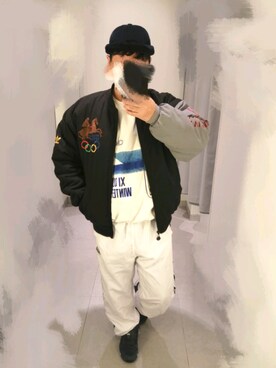 「adidas（アディダス）のアイテム（スウェット）」を使った、みけさん（メンズ・165cm）の秋コーディネート