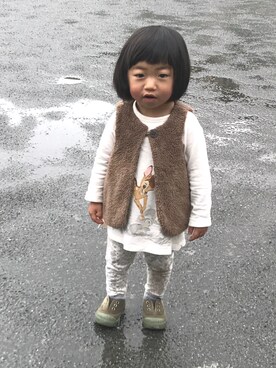 「H&M（エイチ・アンド・エム）のアイテム（チュニック）」を使った、たまらさん（キッズ・80cm）の冬コーディネート