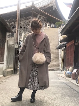 「新年一発目」｜「アイテム（その他アウター）」を使った、いけがやあおいさん（レディース・163cm）の冬コーディネート