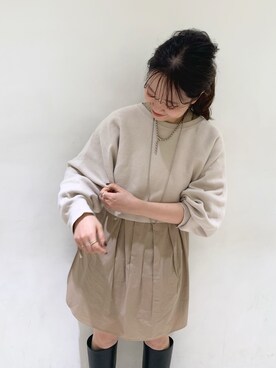 「mystic（ミスティック）のLara Small ball necklece（ネックレス）」を使った、ikegaya aoiさん（レディース・163cm）の秋コーディネート