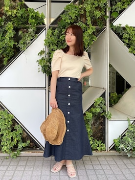 「mline（エムライン）のアイテム（アクセサリー）」を使った、ikegaya aoiさん（レディース・163cm）の春コーディネート
