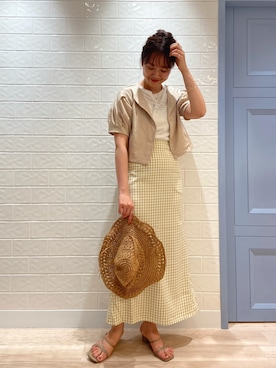 「mline」｜「アイテム（ジャケット/アウター）」を使った、いけがやあおいさん（レディース・163cm）の春コーディネート