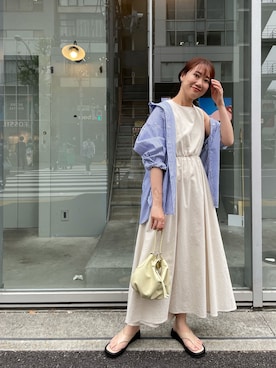 「mline」｜「アイテム（ワンピース/ドレス）」を使った、いけがやあおいさん（レディース・163cm）の春コーディネート