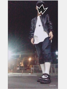 「GYFT×TKCHのアイテム（ソックス/靴下、ホワイト系）」を使った、はたのくんさん（メンズ・160cm）の夏コーディネート