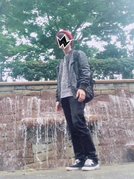 「WEGO（ウィゴー）のアイテム（デニムパンツ、ブラック系）」を使った、はたのくんさん（メンズ・160cm）の夏コーディネート