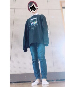 「WEGO（ウィゴー）のWEGO/ケーブルニットキャップ（ニットキャップ/ビーニー、レッド系）」を使った、はたのくんさん（メンズ・160cm）の夏コーディネート