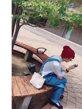 「アイテム（つなぎ/オールインワン）」を使った、はたのくんさん（メンズ・160cm）の夏コーディネート