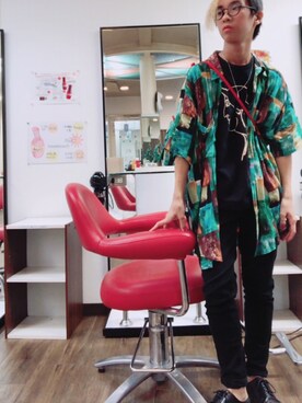 「ぜーんぶセカストのアイテム（その他、ブラック系）」を使った、はたのくんさん（メンズ・160cm）の夏コーディネート