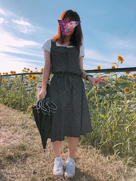 「chocomee（チョコミー）のアイテム（ワンピース/ドレス）」を使った、aiaiさん（レディース・153cm）の夏コーディネート