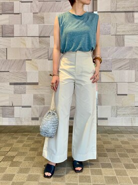 「BATONER（バトナー）のアイテム」を使った、SAYAさん（レディース・160cm）の夏コーディネート