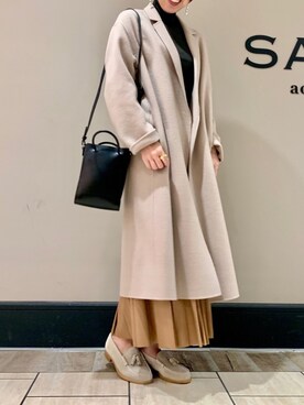 「HARUTA」｜「アイテム（チェスターコート）」を使った、SAYAさん（レディース・160cm）の秋コーディネート