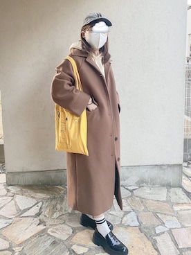 「DHOLIC（ディーホリック）のアイテム（ダウンジャケット/コート）」を使った、ICHIKOさん（レディース・156cm）の冬コーディネート