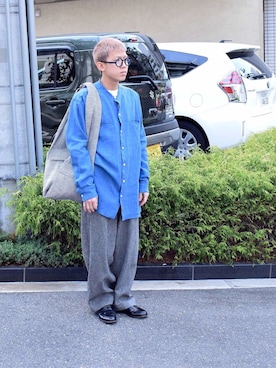 「アイテム（ボディバッグ/ウエストポーチ）」を使った、Wallace & Murronさん（メンズ・170cm）の春コーディネート