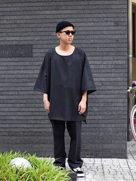 「my beautiful landlet（マイビューティフルランドレット）のアイテム（トップス）」を使った、Wallace & Murronさん（メンズ・170cm）の春コーディネート