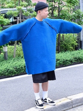 「my beautiful landlet（マイビューティフルランドレット）のアイテム（パンツ）」を使った、Wallace & Murronさん（メンズ・170cm）の夏コーディネート