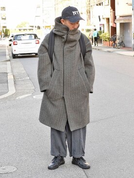 「my beautiful landlet（マイビューティフルランドレット）のアイテム（その他アウター）」を使った、Wallace & Murronさん（メンズ・170cm）の秋コーディネート