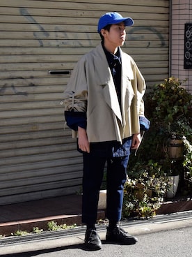 「my beautiful landlet（マイビューティフルランドレット）のアイテム（ブルゾン）」を使った、Wallace & Murronさん（メンズ・170cm）の冬コーディネート