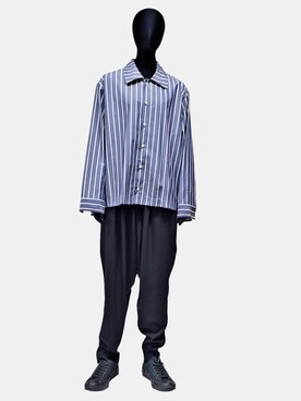 「my beautiful landlet（マイビューティフルランドレット）のアイテム（パンツ）」を使った、Wallace & Murronさん（メンズ・170cm）の夏コーディネート
