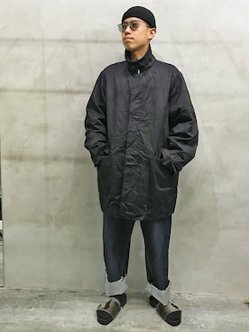 「yoko sakamoto（ヨーコサカモト）のアイテム（ブルゾン）」を使った、Wallace & Murronさん（メンズ・170cm）の秋コーディネート