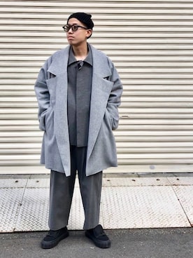 「my beautiful landlet（マイビューティフルランドレット）のアイテム（その他アウター）」を使った、Wallace & Murronさん（メンズ・170cm）の秋コーディネート