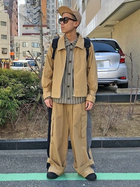 「my beautiful landlet（マイビューティフルランドレット）のアイテム（ジャケット/アウター）」を使った、Wallace & Murronさん（メンズ・165cm）の冬コーディネート