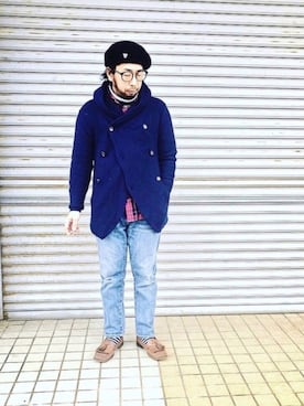 「INFIELDER DESIGN（インフィールダーデザイン）のアイテム（ハンチング/ベレー帽）」を使った、チャッピーさん（メンズ・166cm）の冬コーディネート