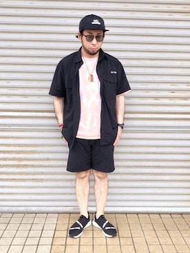 「チャイハネ（チャイハネ）のアイテム（ブレスレット）」を使った、チャッピーさん（メンズ・166cm）の夏コーディネート
