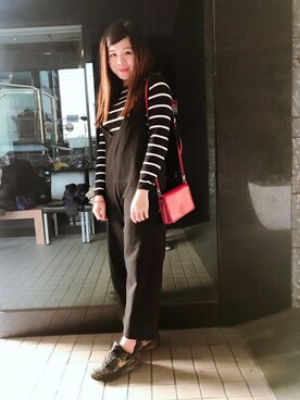 「NET（ネット）のアイテム（つなぎ/オールインワン）」を使った、Ariel.12さん（レディース・160cm）の冬コーディネート