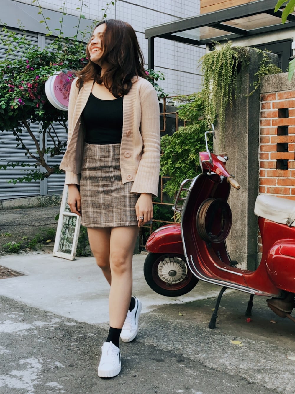 「koreaのアイテム（ノーカラージャケット、ベージュ系）」を使った、Ariel.12さん（レディース・160cm）の冬コーディネートの1枚目の写真