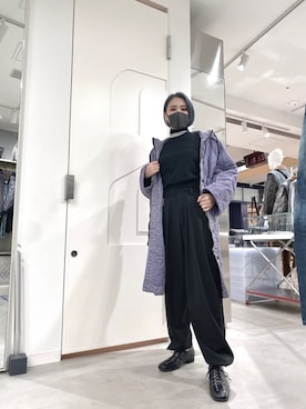 「DIESEL京都ポルタ」｜「アイテム（ナイロンジャケット）」を使った、MIOさん（レディース・157cm）の冬コーディネート