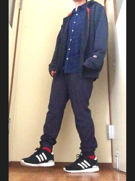 「ELEMENT（エレメント）のアイテム（パーカー）」を使った、koさん（メンズ・167cm）の春コーディネート