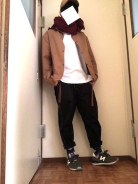 「Lee（リー）のアイテム（その他パンツ）」を使った、koさん（メンズ・167cm）の冬コーディネート