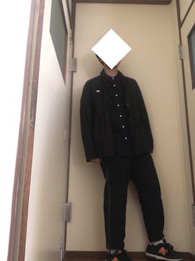 「真っ黒コーデ」｜「アイテム（ブルゾン）」を使った、koさん（メンズ・167cm）の春コーディネート
