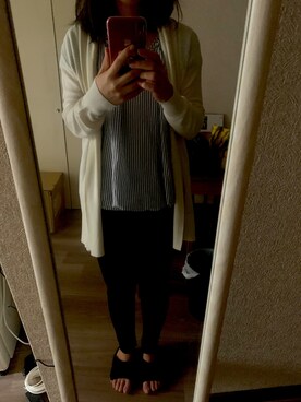 「UNIQLO（ユニクロ）のアイテム（パンツ、ブラック系）」を使った、はるぼんさん（レディース・158cm）の夏コーディネート