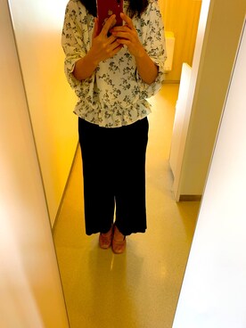 「UNIQLO（ユニクロ）のアイテム（パンツ、ブルー系）」を使った、はるぼんさん（レディース・158cm）の夏コーディネート