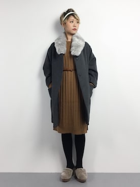 「LUCA（ルカ）のアイテム（その他アウター）」を使った、monchiさん（レディース・165cm）の冬コーディネート