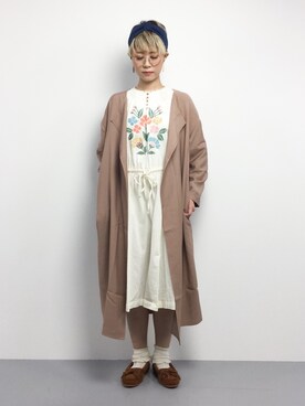 「antiqua（アンティカ）のアイテム（その他アウター）」を使った、monchiさん（レディース・165cm）の冬コーディネート