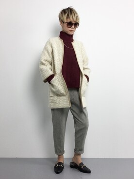 Demi-Luxe Beams ビームス ×Johnstons ノーカラーコート-